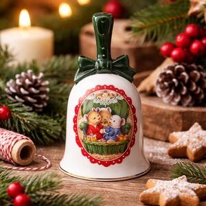 Vintage 1990 Avon Christmas Porcelain Bell – Holiday Collectible
